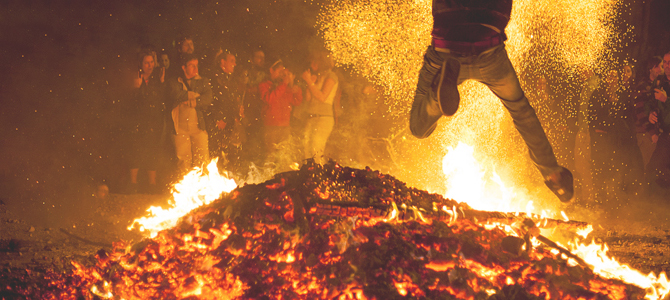 Jumping the bonfire