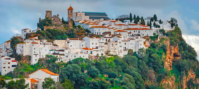 Panoramic view of Casares in Malaga