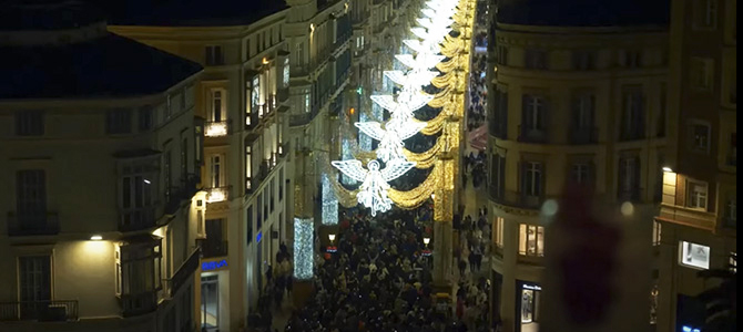 Larios street in Malaga at Christmas